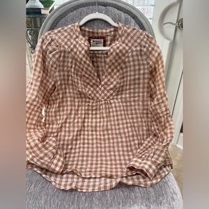 Anthropologie gingham blouse size 0